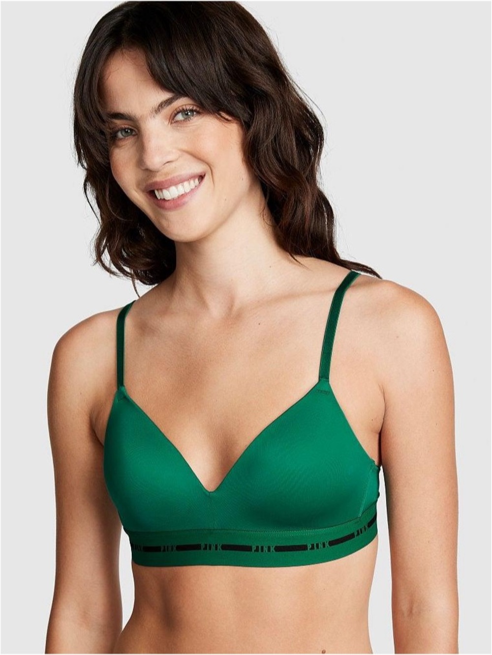 PINK Victoria's Secret Wear Everywhere Wireless Push Up Bra 38DD Green
